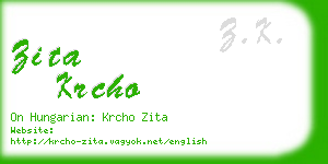 zita krcho business card